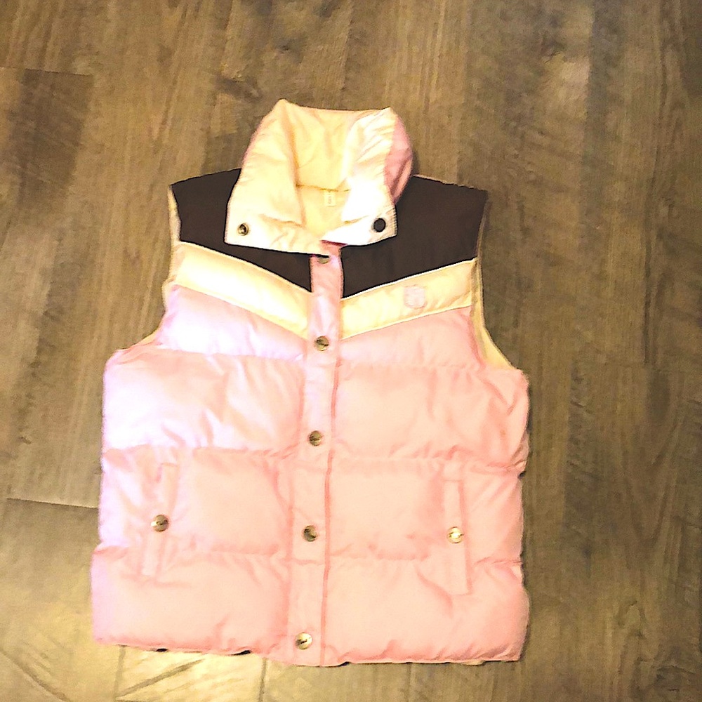 Cute brown white and baby pink vest